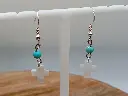 Boucles d'oreilles turquoises et croix nacrées