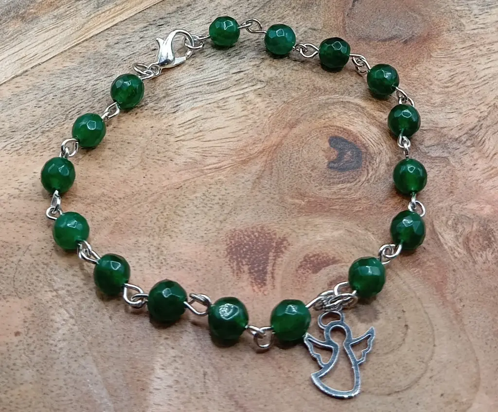 Bracelet Argenté Jade et Ange