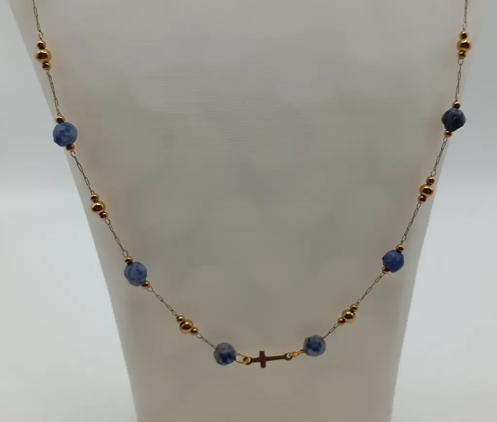 Collier Perles et Croix horizontale