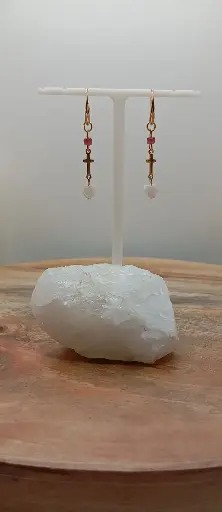 BOUCLES D'OREILLES CROIX ET COEUR