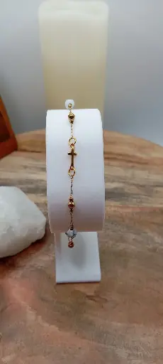BRACELET PIERRES ET CROIX