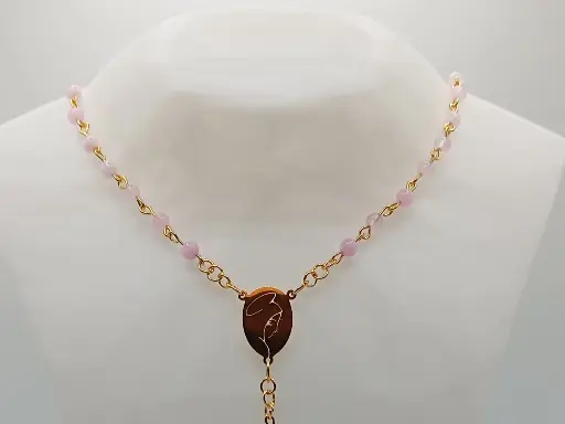 Chapelet Quartz Rose et Cristal de Roche